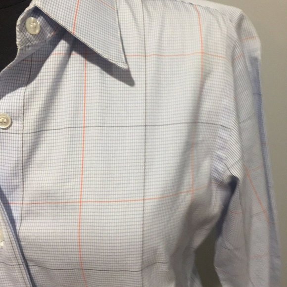 Collared Shirt Blue Striped Black Red Size Small - Picture 2 of 7